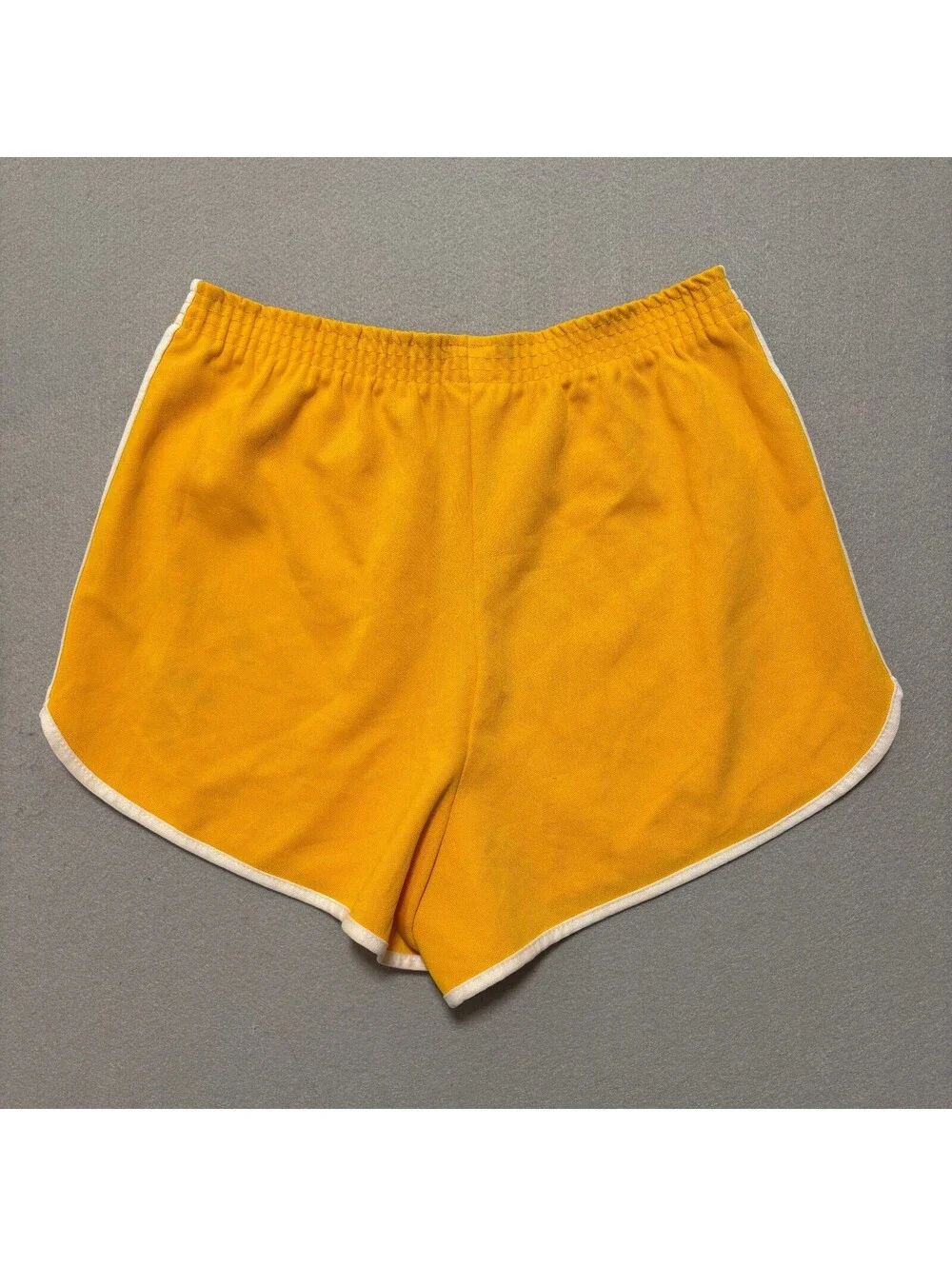 VTG 70's Champion Virginia Beach Gym Track Running Shorts Women's S Yellow Retro